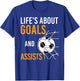 Soccer Ball Goal Life's About Goals Assists Kids Boys Soccer T-Shirt - T-Shirt | Royal