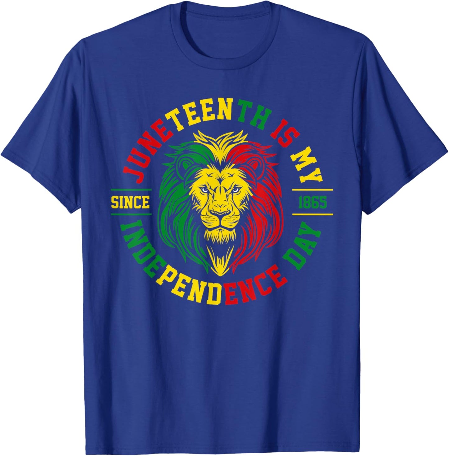 Juneteenth Is My Independence Day Lion Free Ish Since 1865 T-Shirt - T-Shirt | Royal