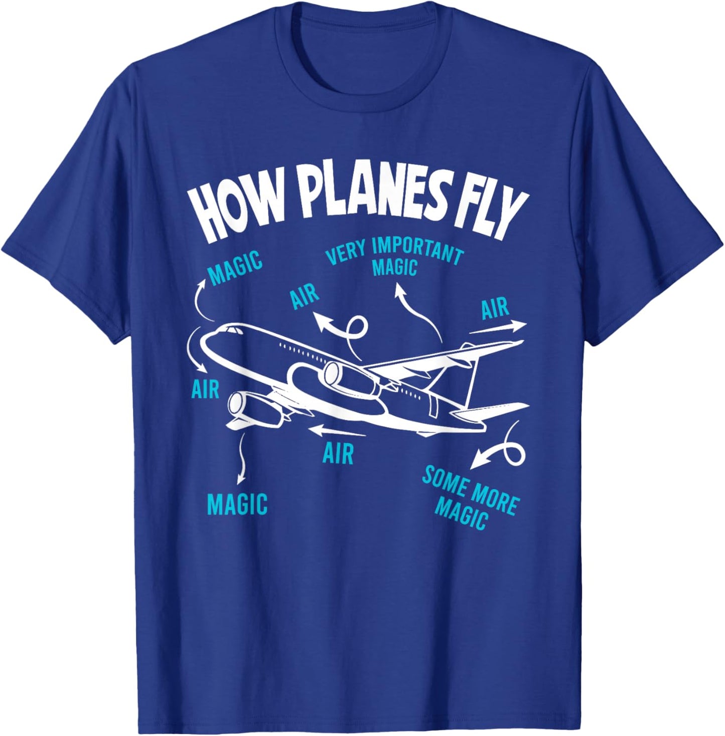 How Planes Fly Funny Aerospace Engineer Engineering T-Shirt - T-Shirt | Royal
