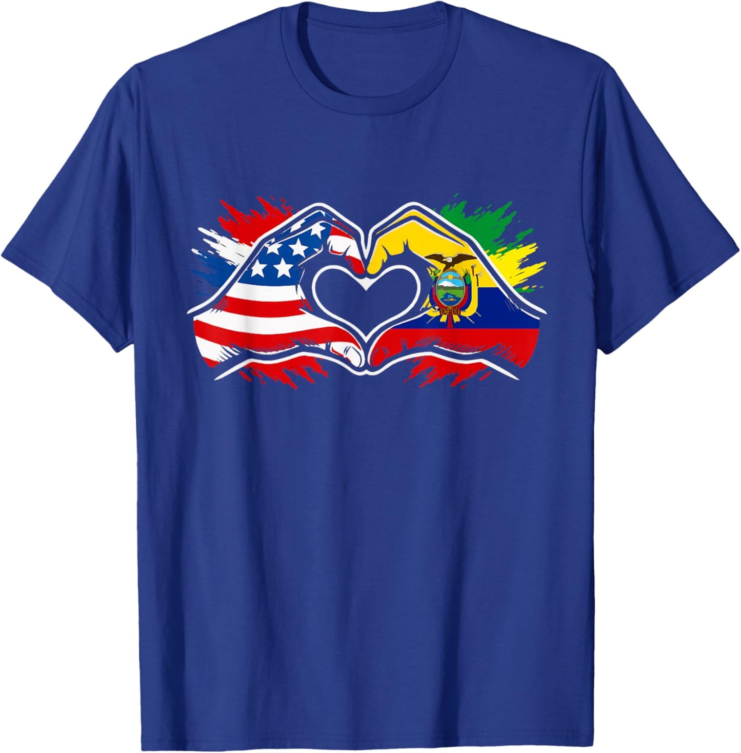 Ecuador American Flag T-Shirt - T-Shirt | Royal