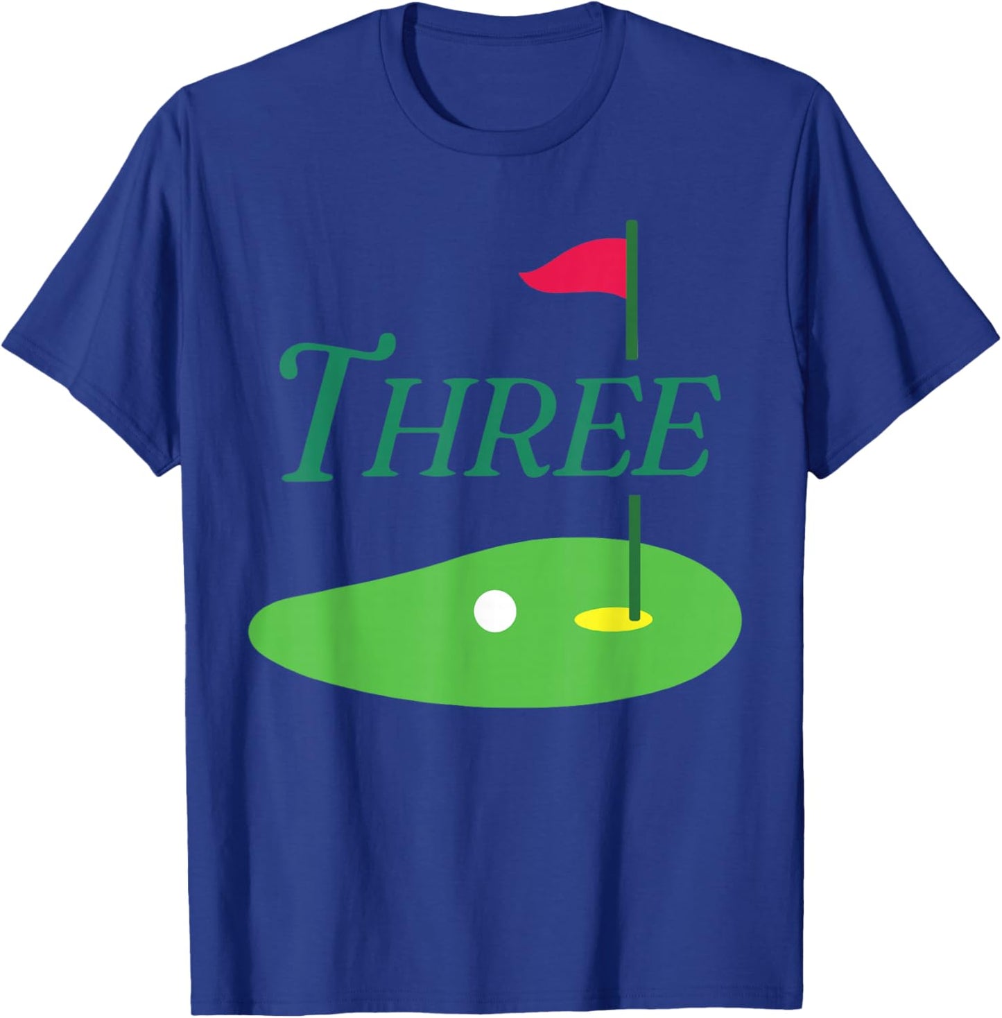 Three Par 3 Year Old Birthday 3rd Bday Matching Family T-Shirt - T-Shirt | Royal