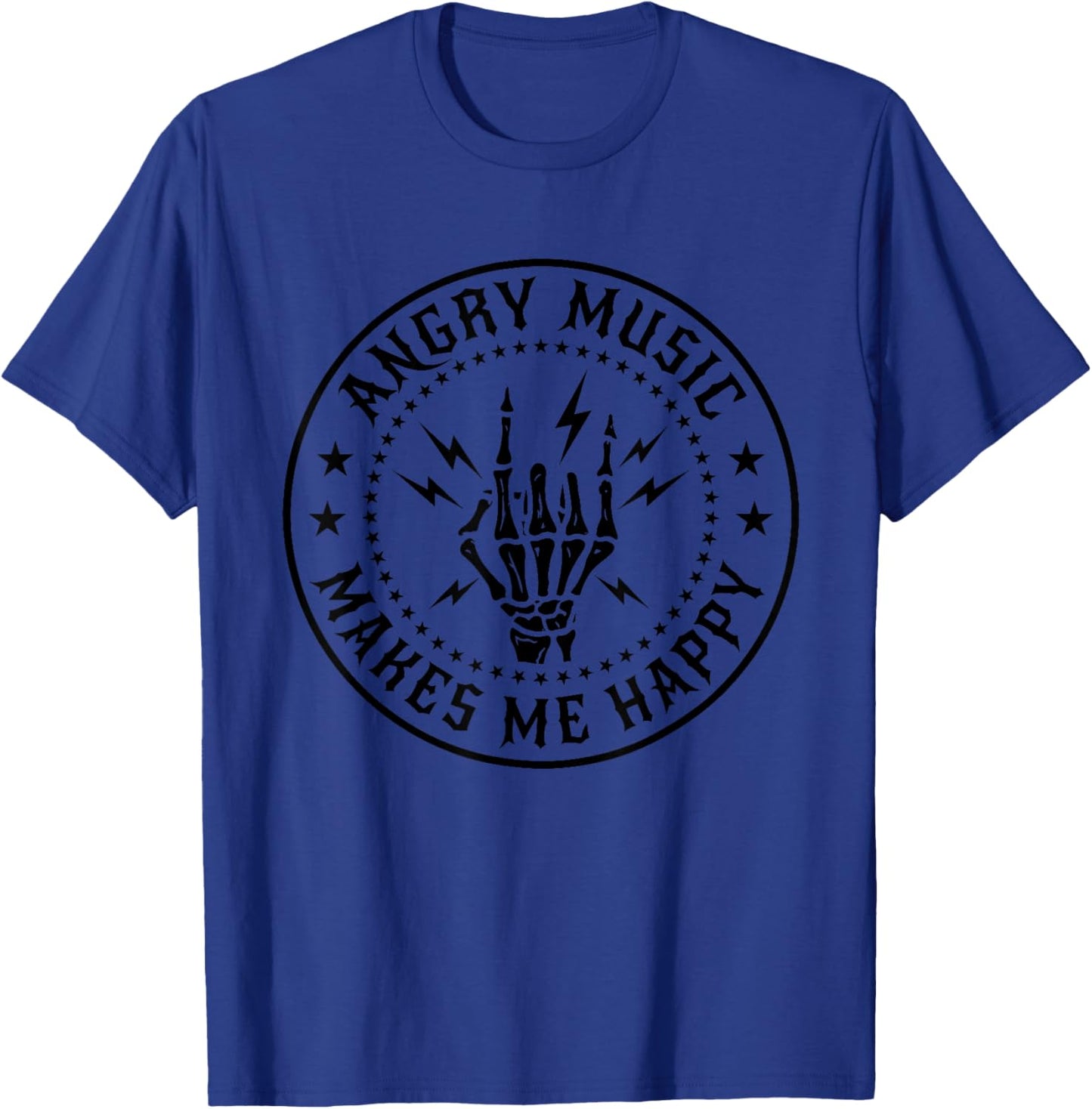 Angry Music Makes Me Happy Funny Rock Music Love Saying T-Shirt - T-Shirt | Royal