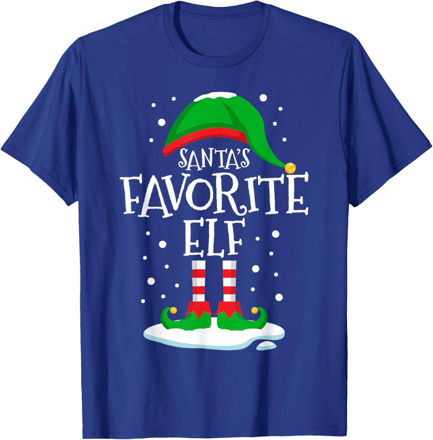 Santa's Favorite Elf Christmas Family Matching Xmas Funny T-Shirt - T-Shirt | Royal