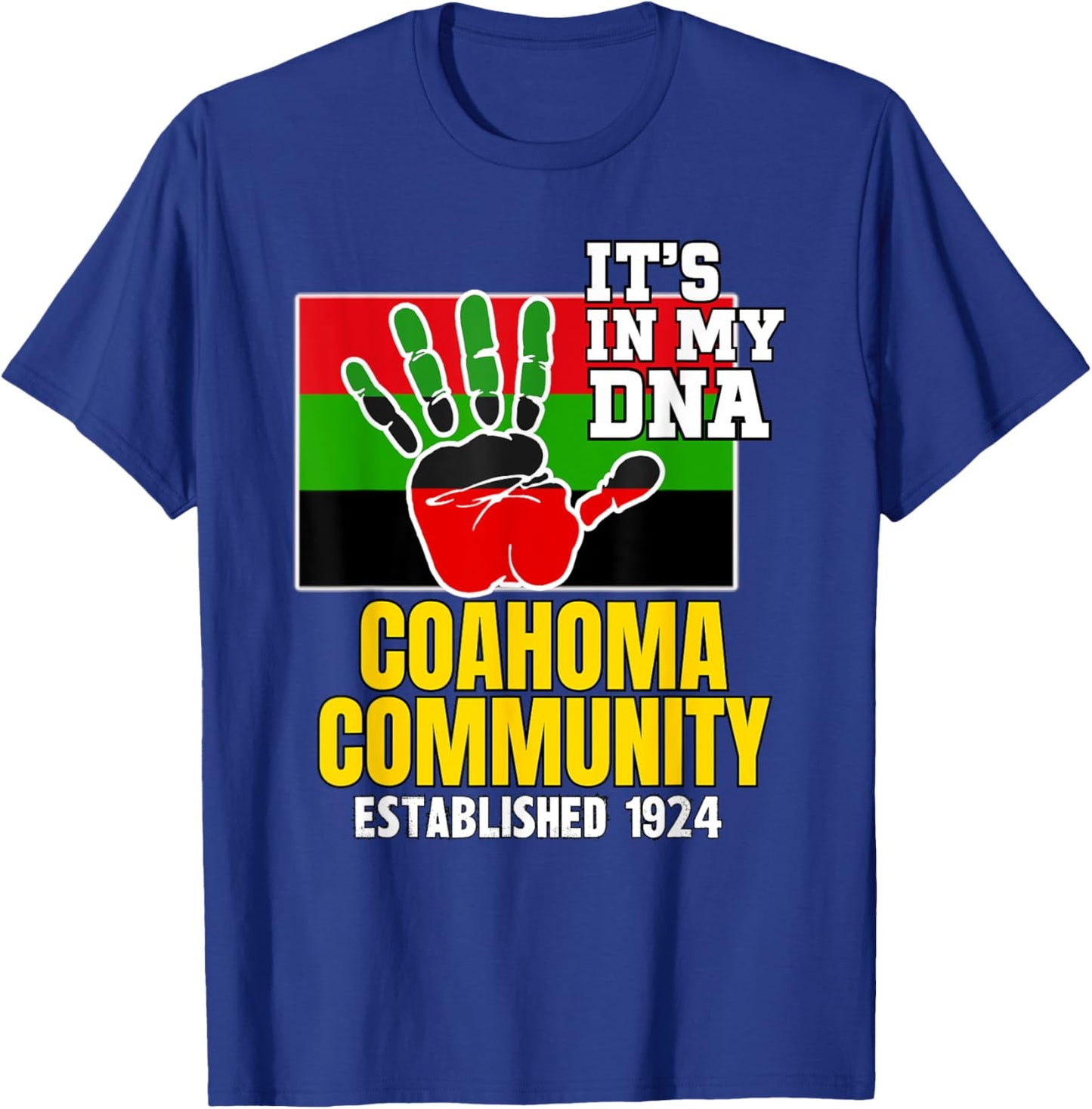 Coahoma Community, CCC, Red, Black and Green HBCU T-Shirt - T-Shirt | Royal