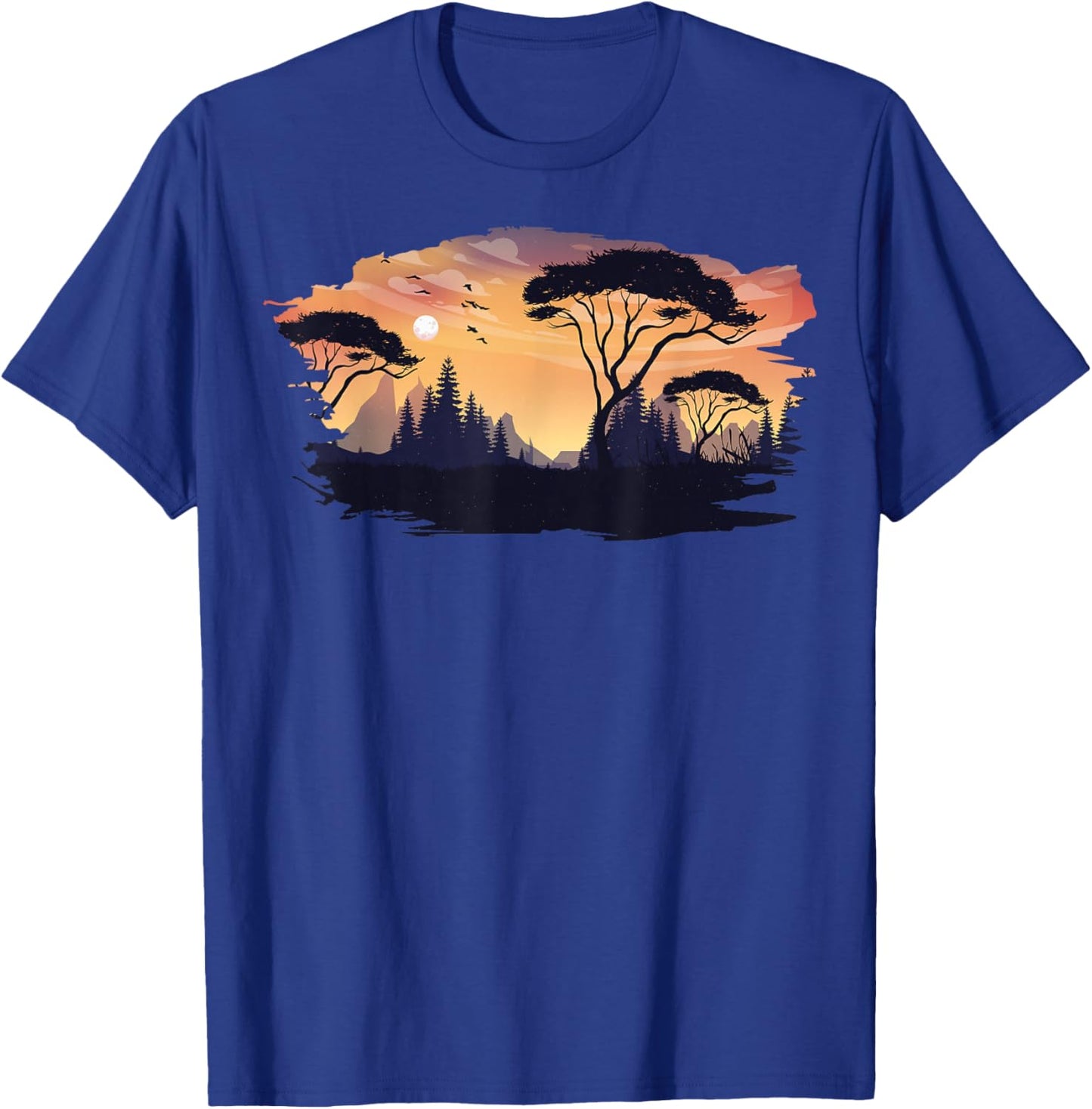 Beautiful Mountain, Nature Trees and Forest T-Shirt - T-Shirt | Royal