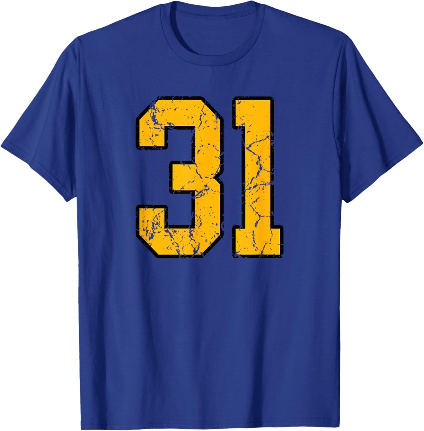 Gold and Black Sports Number 31 Jersey Uniform Player T-Shirt - T-Shirt | Royal
