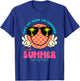 Groovy Happy Face Summer Vibes Got My Mind On Summer Teacher T-Shirt - T-Shirt | Royal