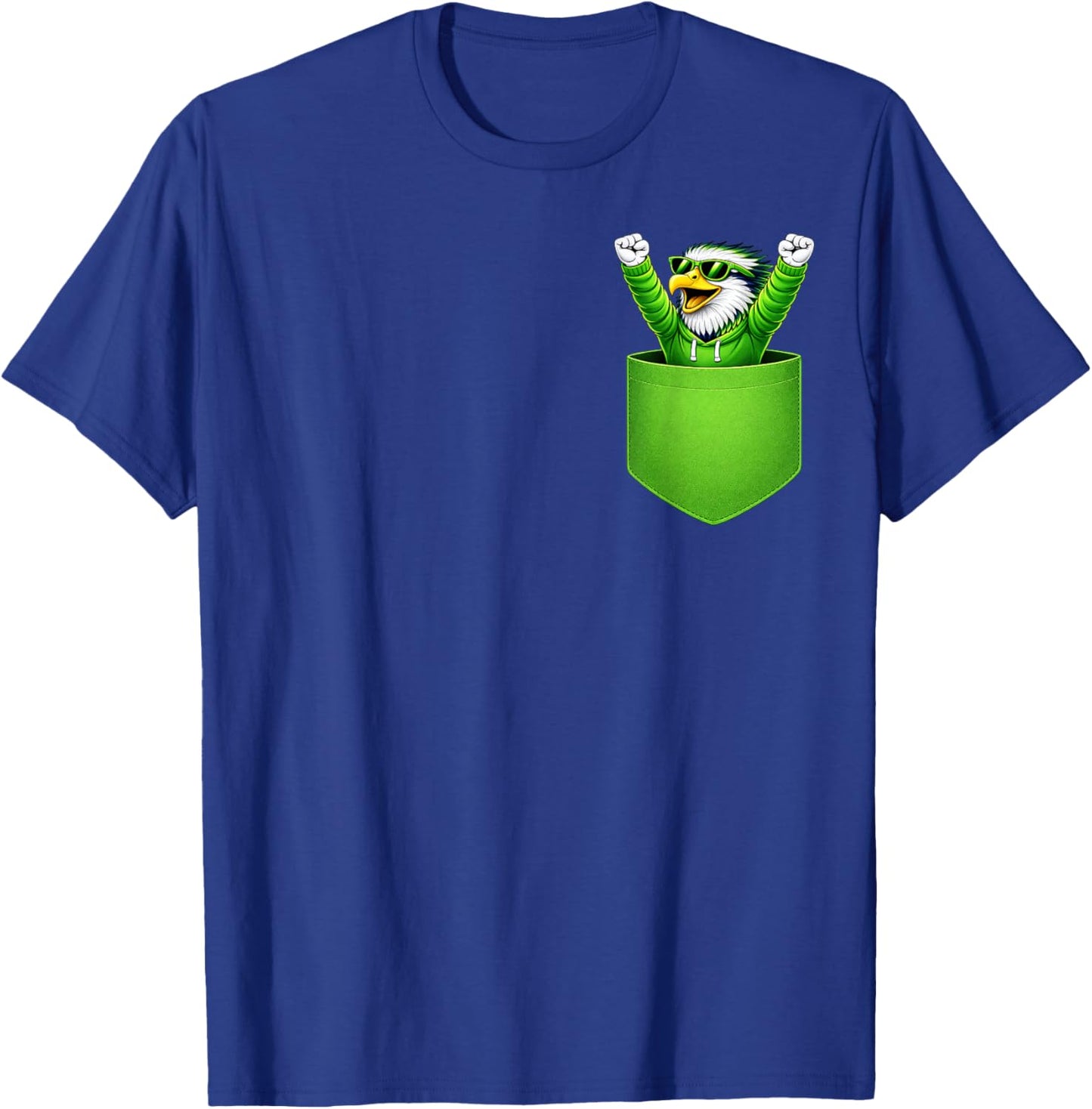 Cute Sea Hawk in Pocket Men Women Kids T-Shirt - T-Shirt | Royal