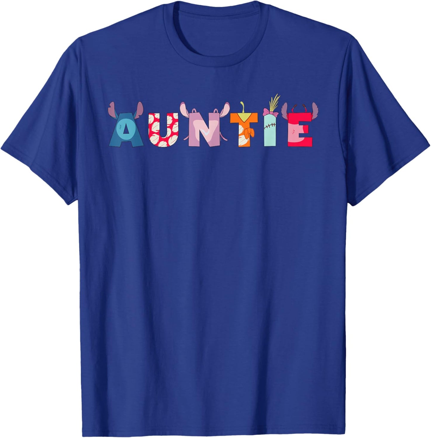 Disney Lilo & Stitch Auntie Birthday Gift Family Disney Trip T-Shirt - T-Shirt | Royal