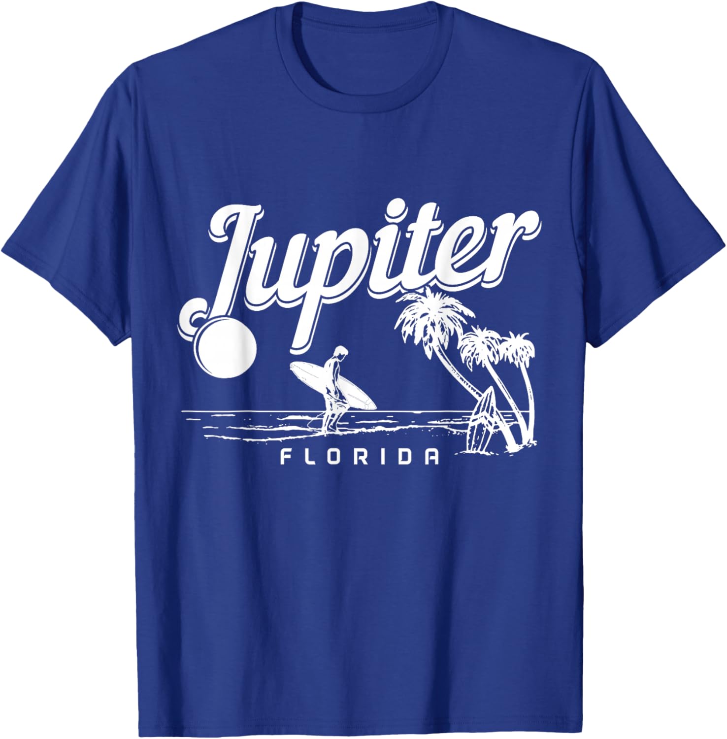 Jupiter Beach Florida Surf Vintage Surfer T-Shirt - T-Shirt | Royal