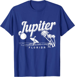 Jupiter Beach Florida Surf Vintage Surfer T-Shirt - T-Shirt | Royal