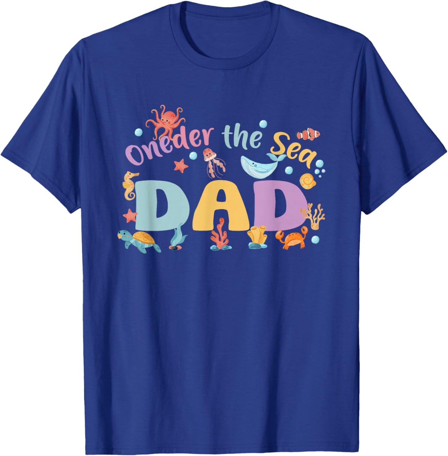 Under Sea Dad Birthday Girl Boy Matching Family Party T-Shirt - T-Shirt | Royal