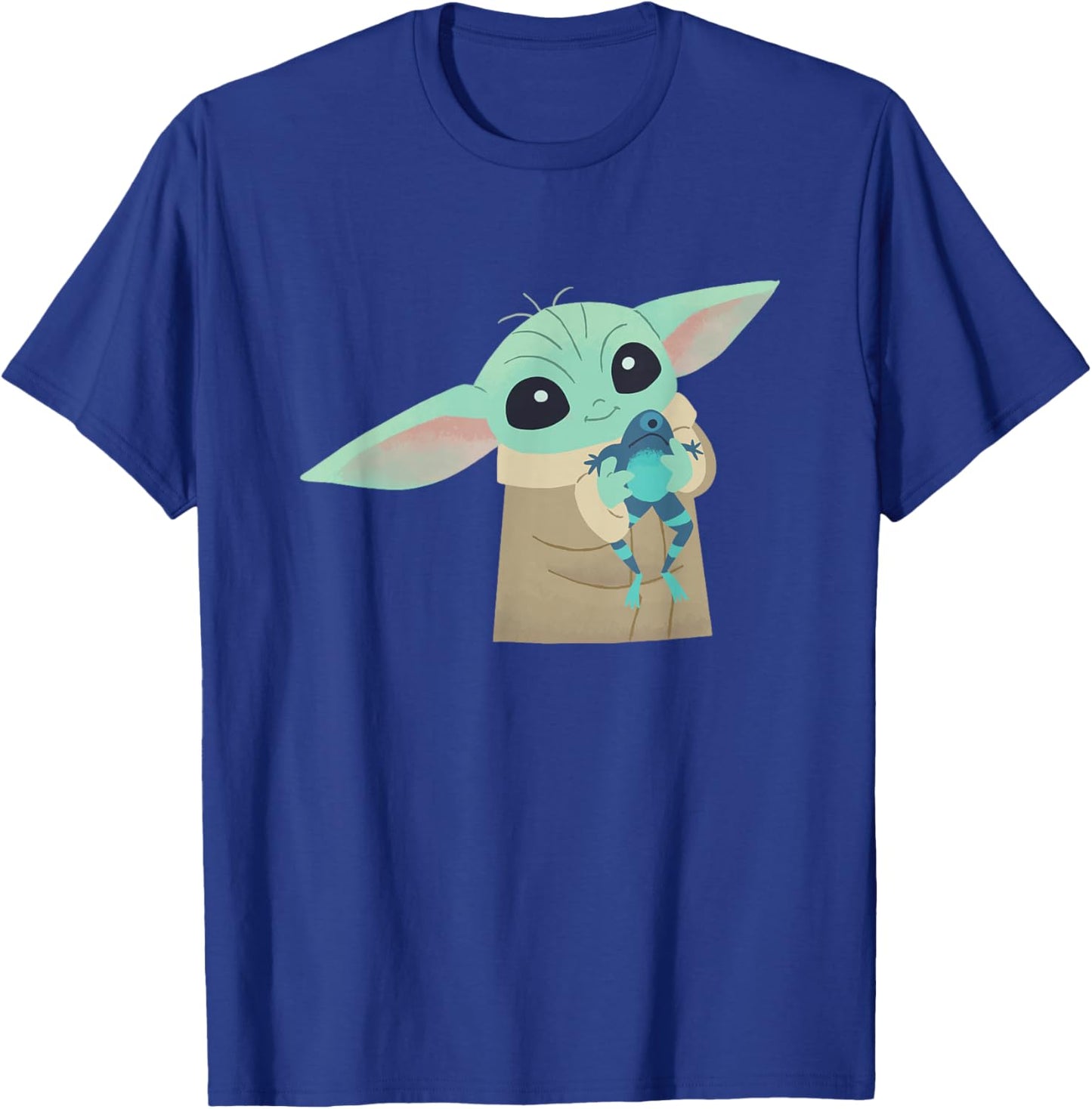 Star Wars The Mandalorian Grogu With Frog Cartoon T-Shirt - T-Shirt | Royal