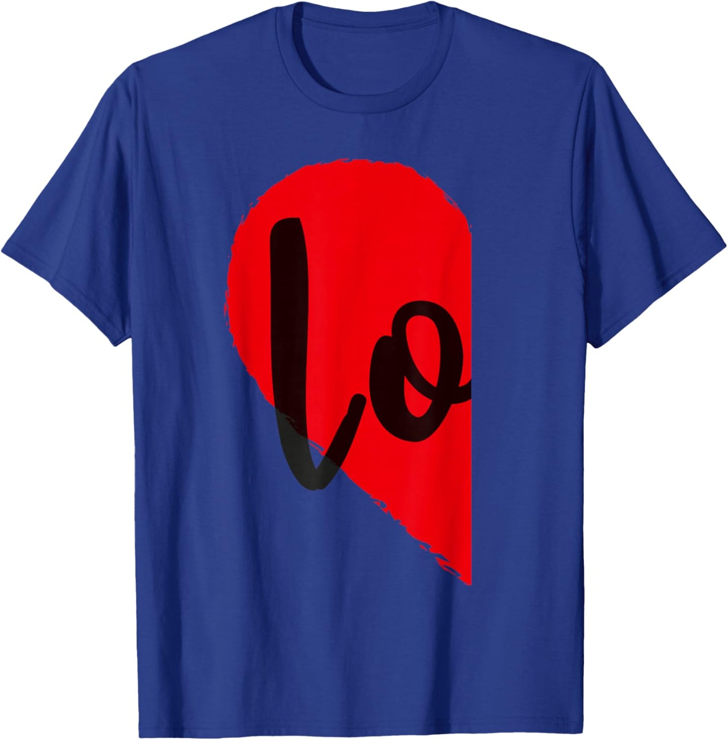 Couple Half Heart Love Funny Valentine's Day Women Men Adult T-Shirt - T-Shirt | Royal