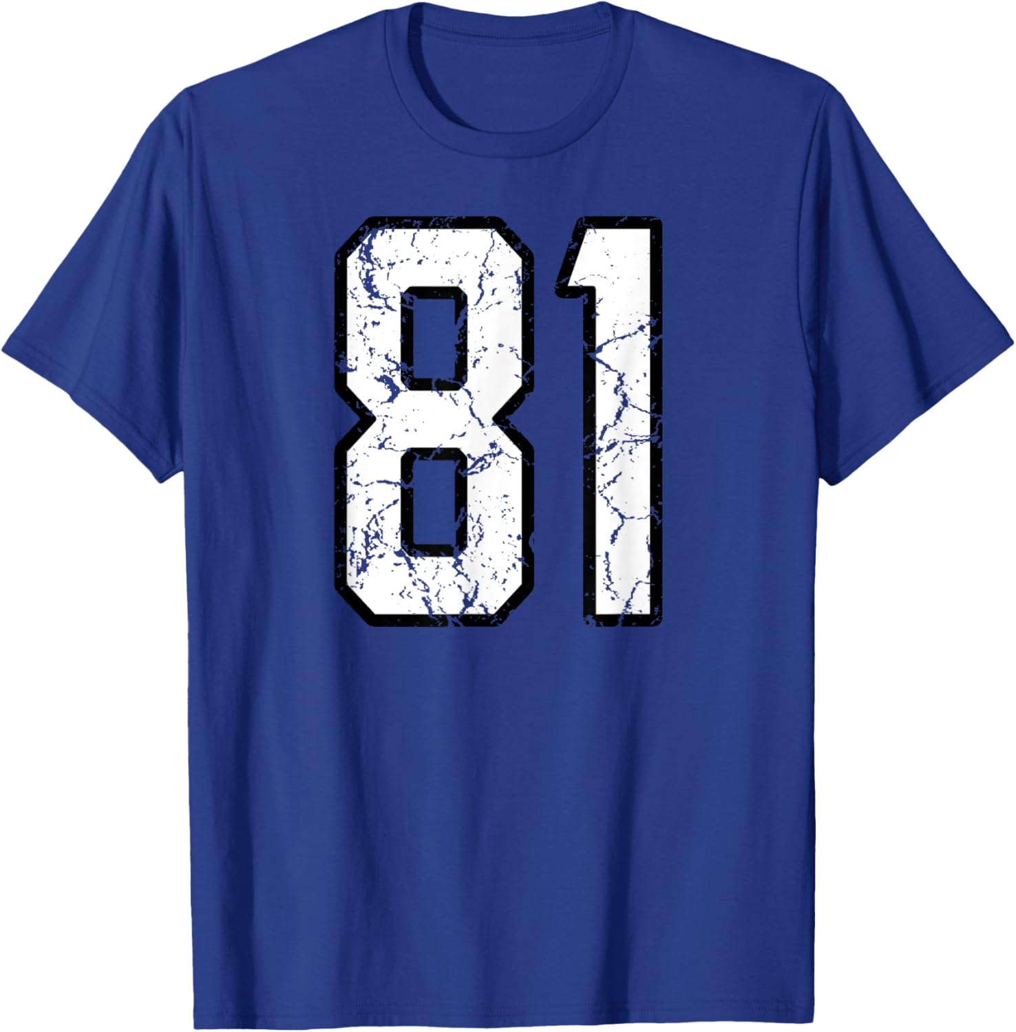 White and Black Sports Number 81 Jersey Uniform Player T-Shirt - T-Shirt | Royal