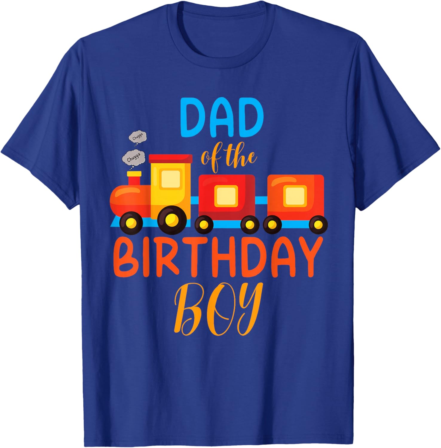 Dad Birthday Boy Train I'm 2 Two Year Chugga Engine Bday T-Shirt - T-Shirt | Royal