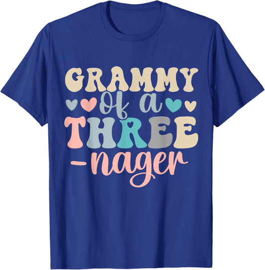 Grammy of A Threenager 3rd Birthday Matching Family Boho T-Shirt - T-Shirt | Royal