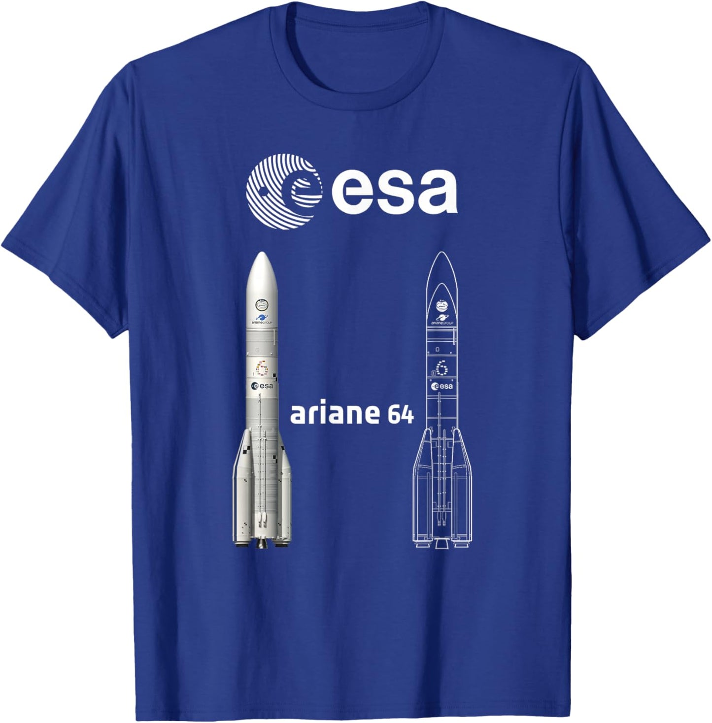 ESA Ariane 64 Booster Rocket T-Shirt - T-Shirt | Royal