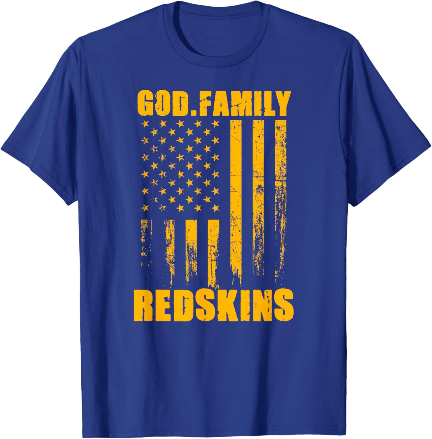 Indian Creek Redskins God. Family. Vintage USA Flag T-Shirt - T-Shirt | Royal