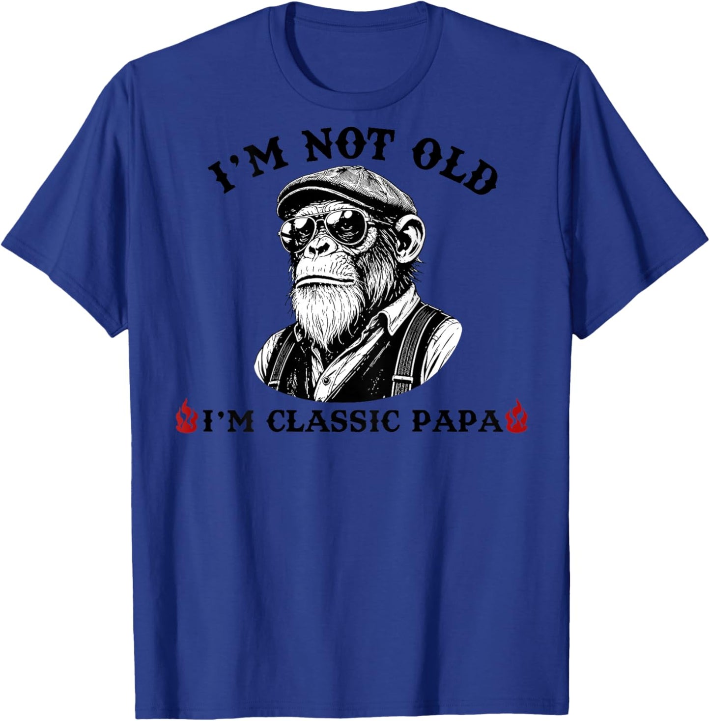 I am Classic Papa Grandpa Funny Monkey Happy Father's Day T-Shirt - T-Shirt | Royal