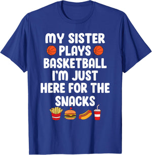 My Sister Plays Basketball Sister Of A Basketball Player T-Shirt - T-Shirt | Royal
