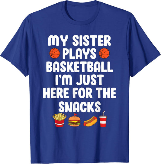 My Sister Plays Basketball Sister Of A Basketball Player T-Shirt - T-Shirt | Royal