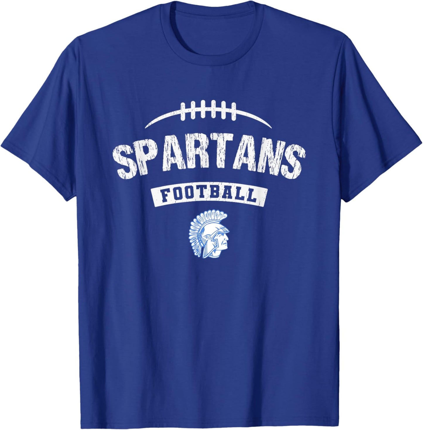 Lake Forest Spartans Logo Football Distressed HS T-Shirt - T-Shirt | Royal