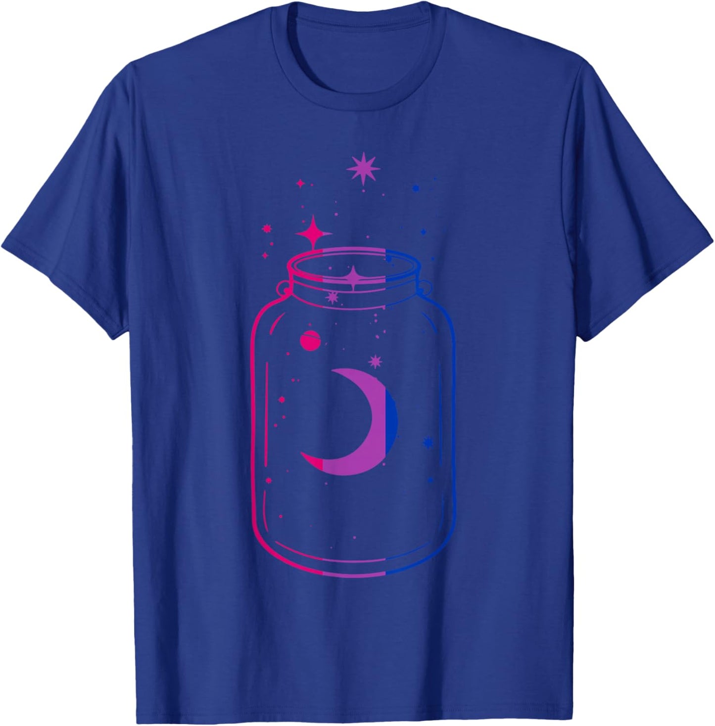 Bisexual Pride Moon in a Mystical Cosmic Jar T-Shirt - T-Shirt | Royal
