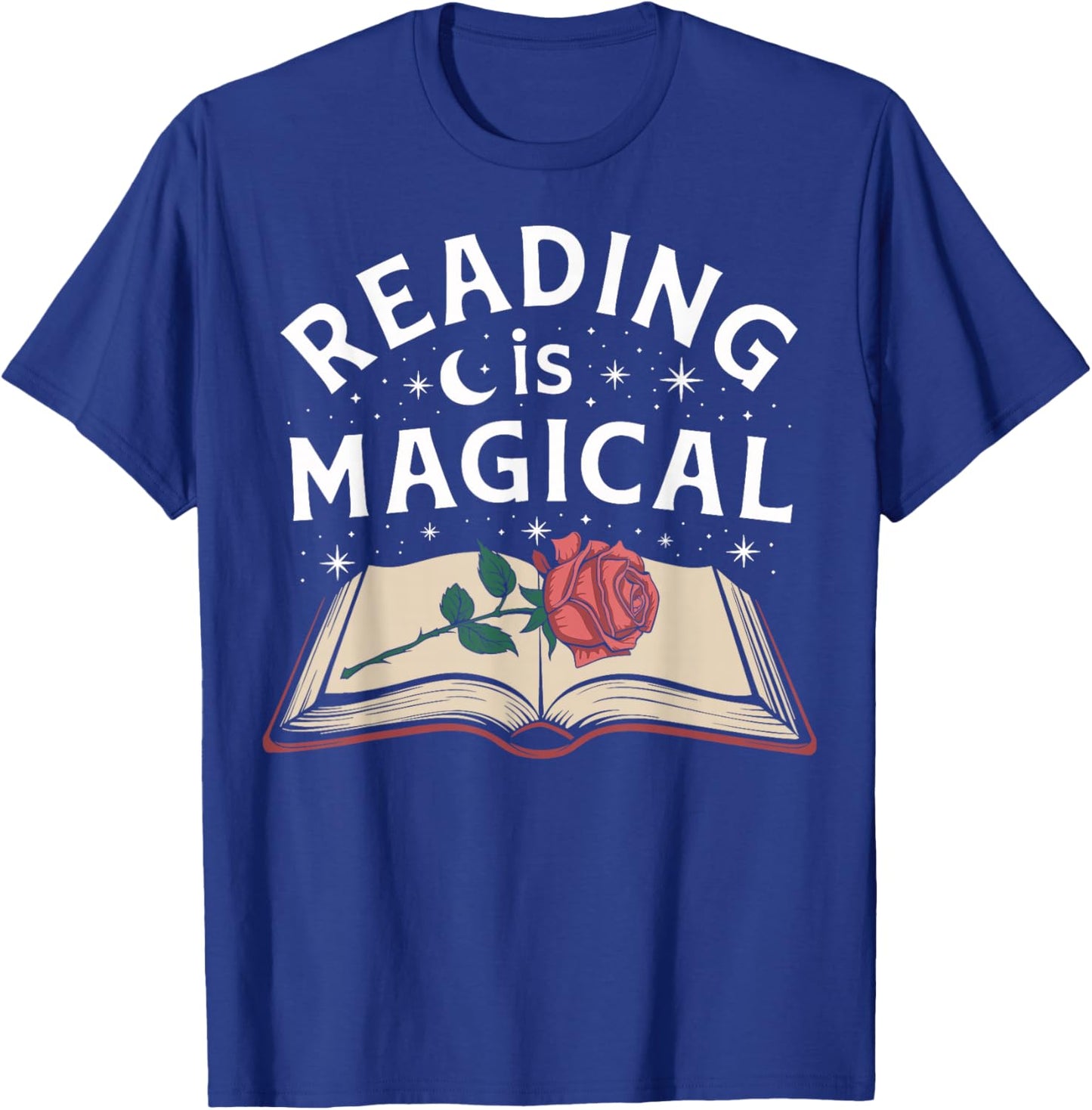 Reading Is Magical Book Lover Bookworm Librarian Library Day T-Shirt - T-Shirt | Royal