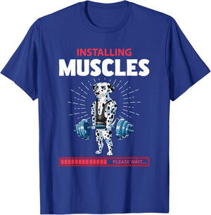 Dalmatian Deadlift Fitness Gym Weightlifting T-Shirt - T-Shirt | Royal