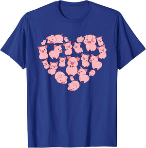 Cool Pig Art Girls Unique Pig Animal Pig Lover T-Shirt - T-Shirt | Royal