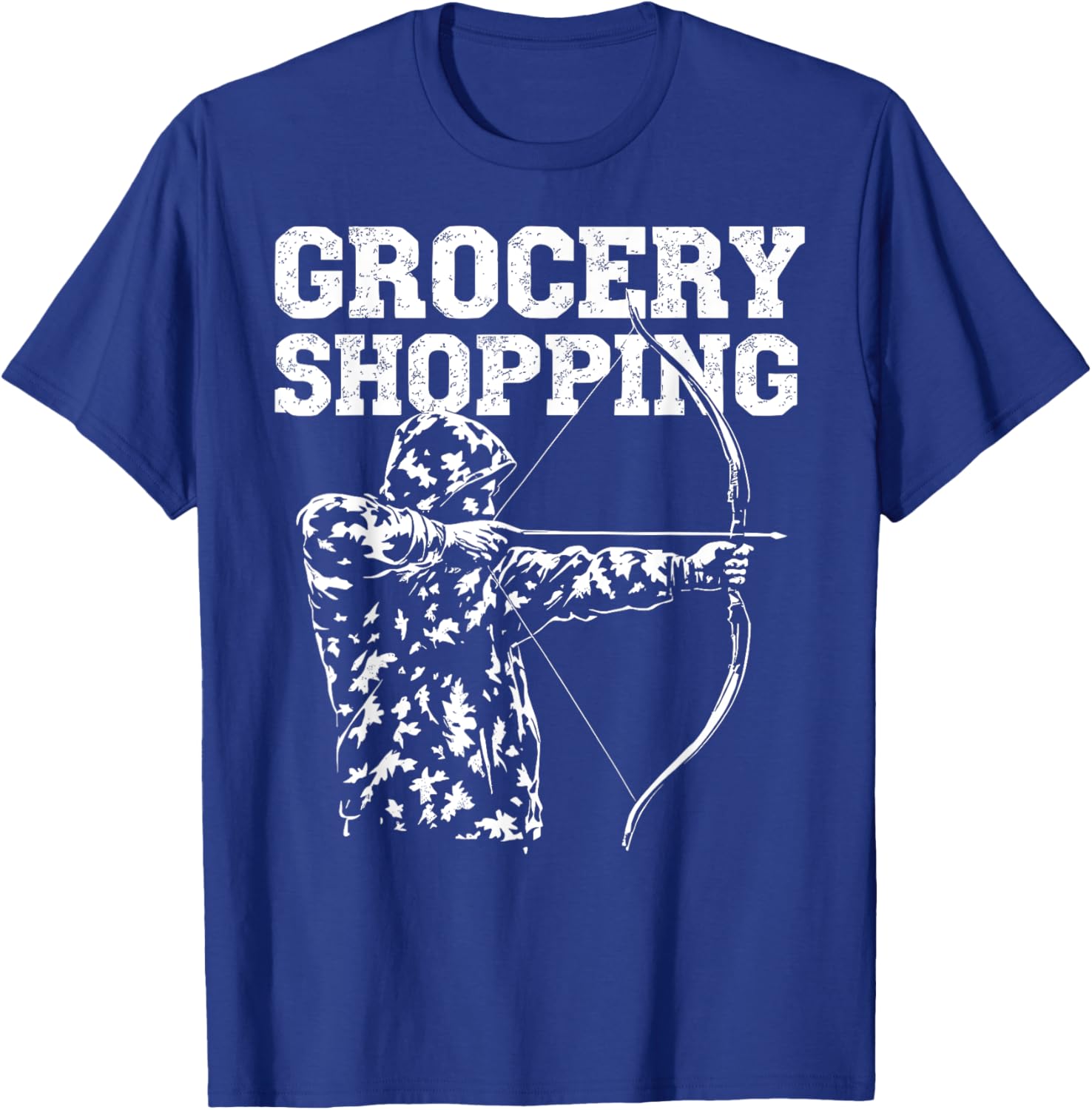 Grocery Shopping Archery Bow Hunting Dad Buck Deer Hunter T-Shirt - T-Shirt | Royal