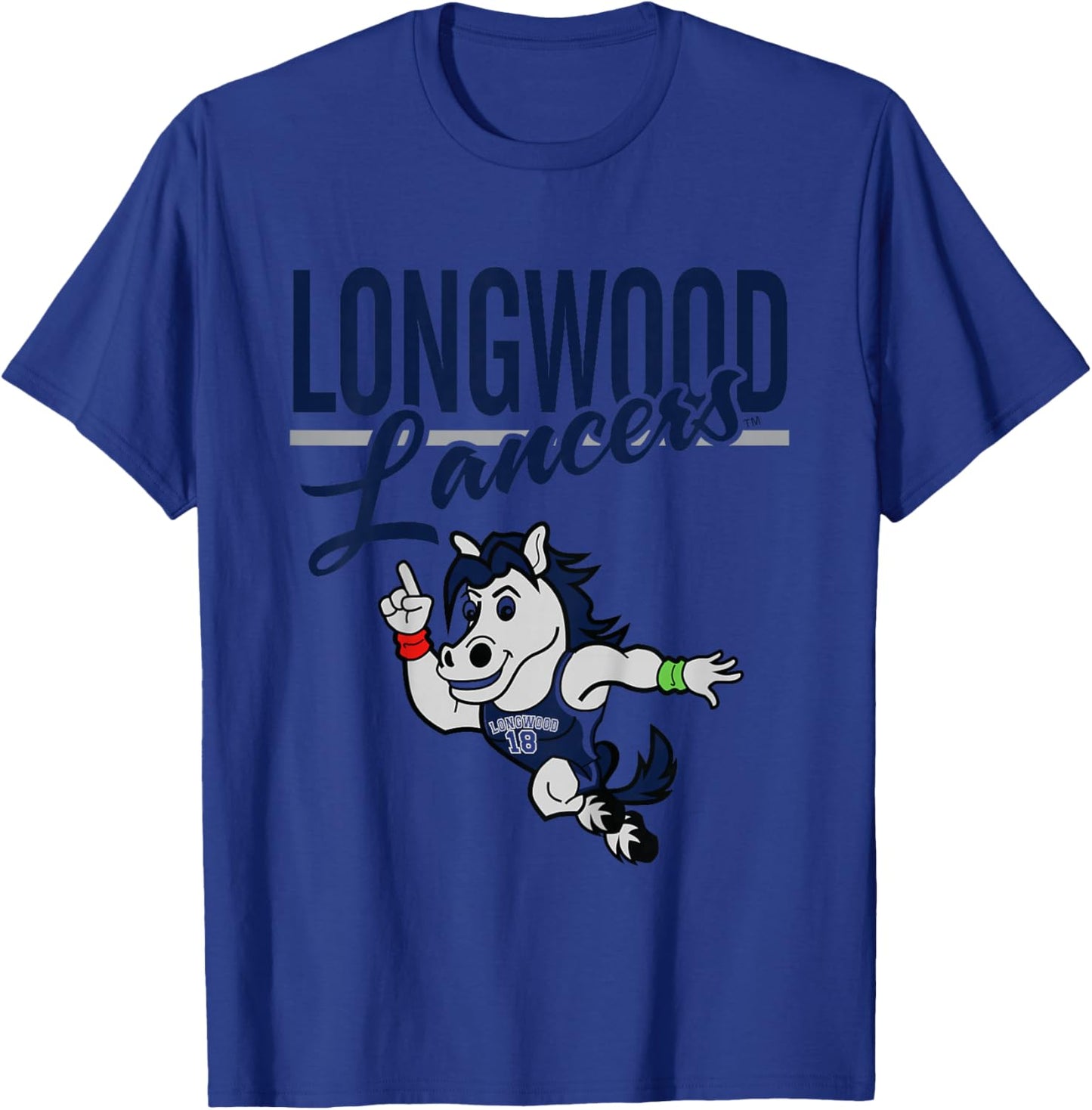 Kids Longwood Lancers Kid's Mascot White Officially Licensed T-Shirt - T-Shirt | Royal