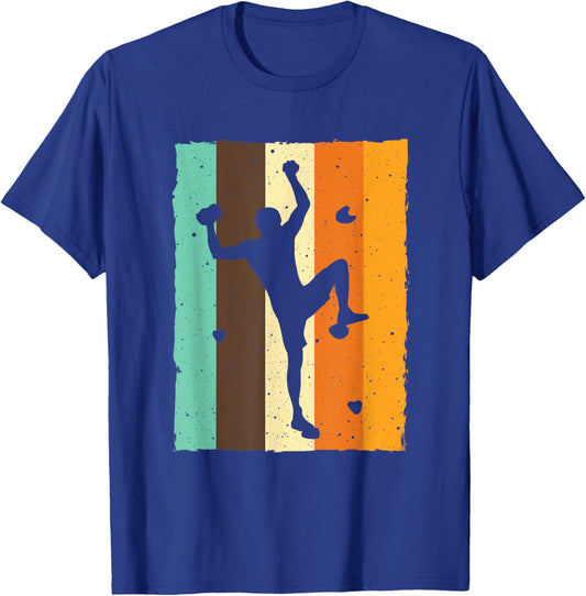 Vintage Bouldering Design Women Kids Rock Climbing T-Shirt - T-Shirt | Royal