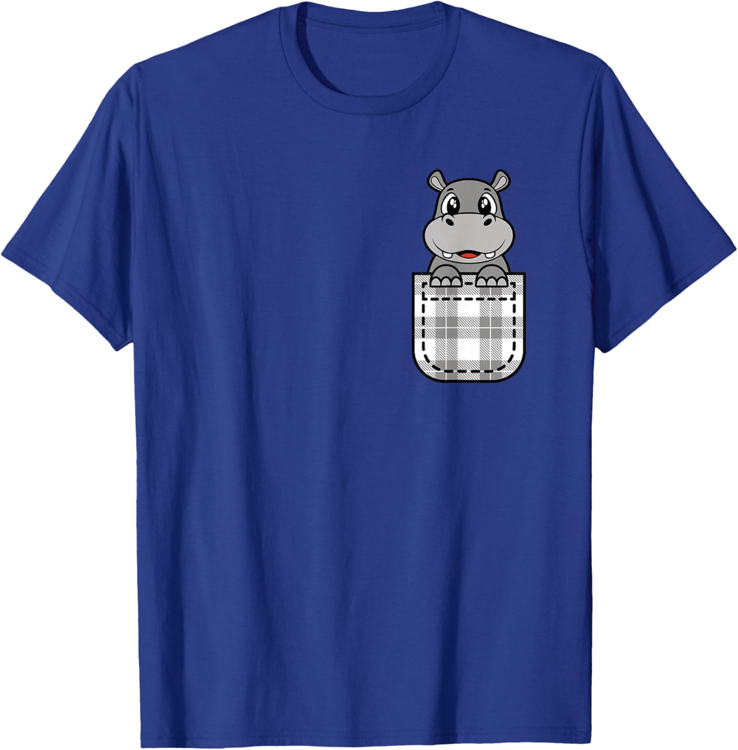 Funny Hippo Pocket Hippopotamus Lover Men Women Kids T-Shirt - T-Shirt | Royal