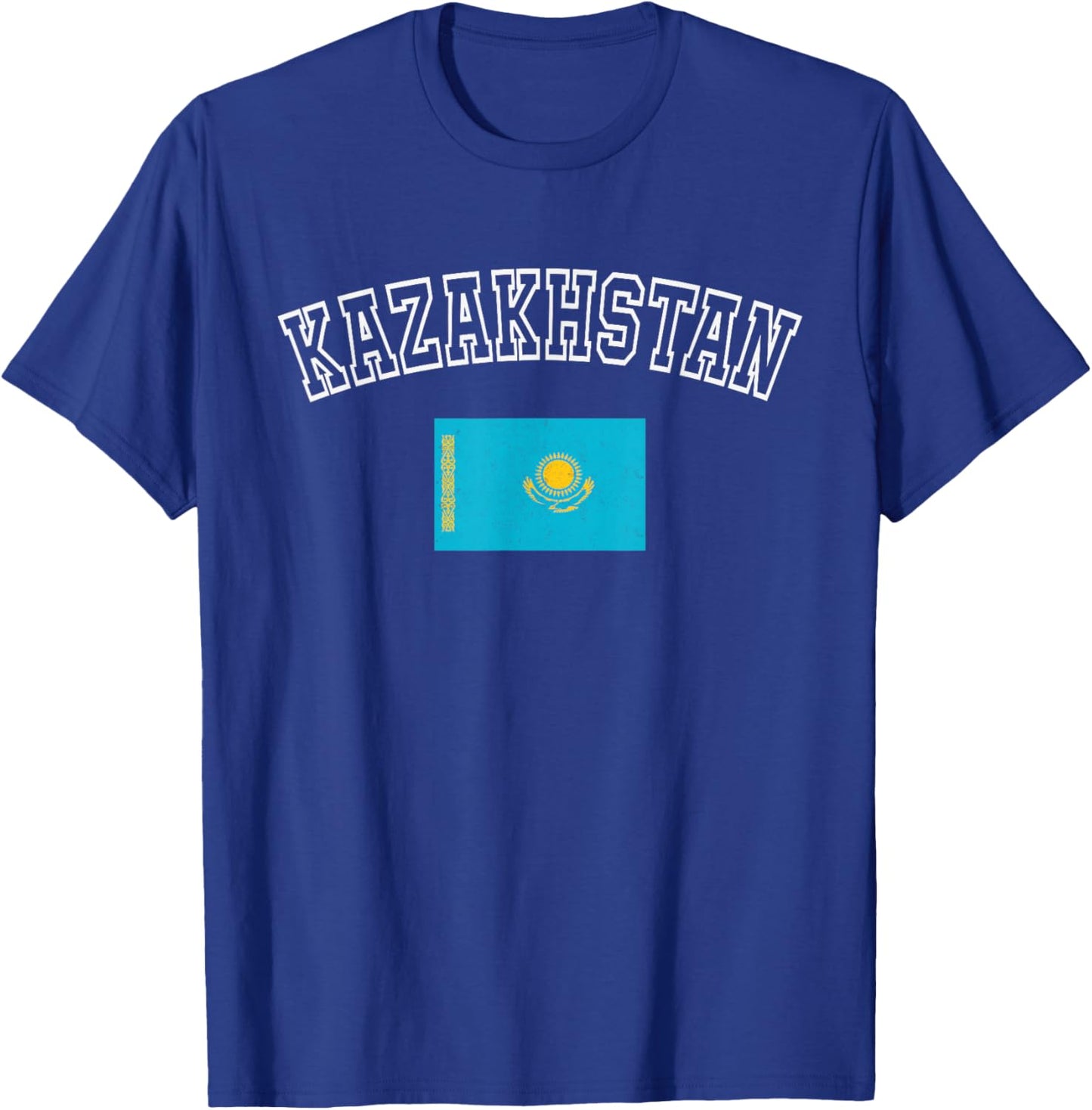 Kazakhstan Flag Vintage Distressed Retro Heritage Design T-Shirt - T-Shirt | Royal