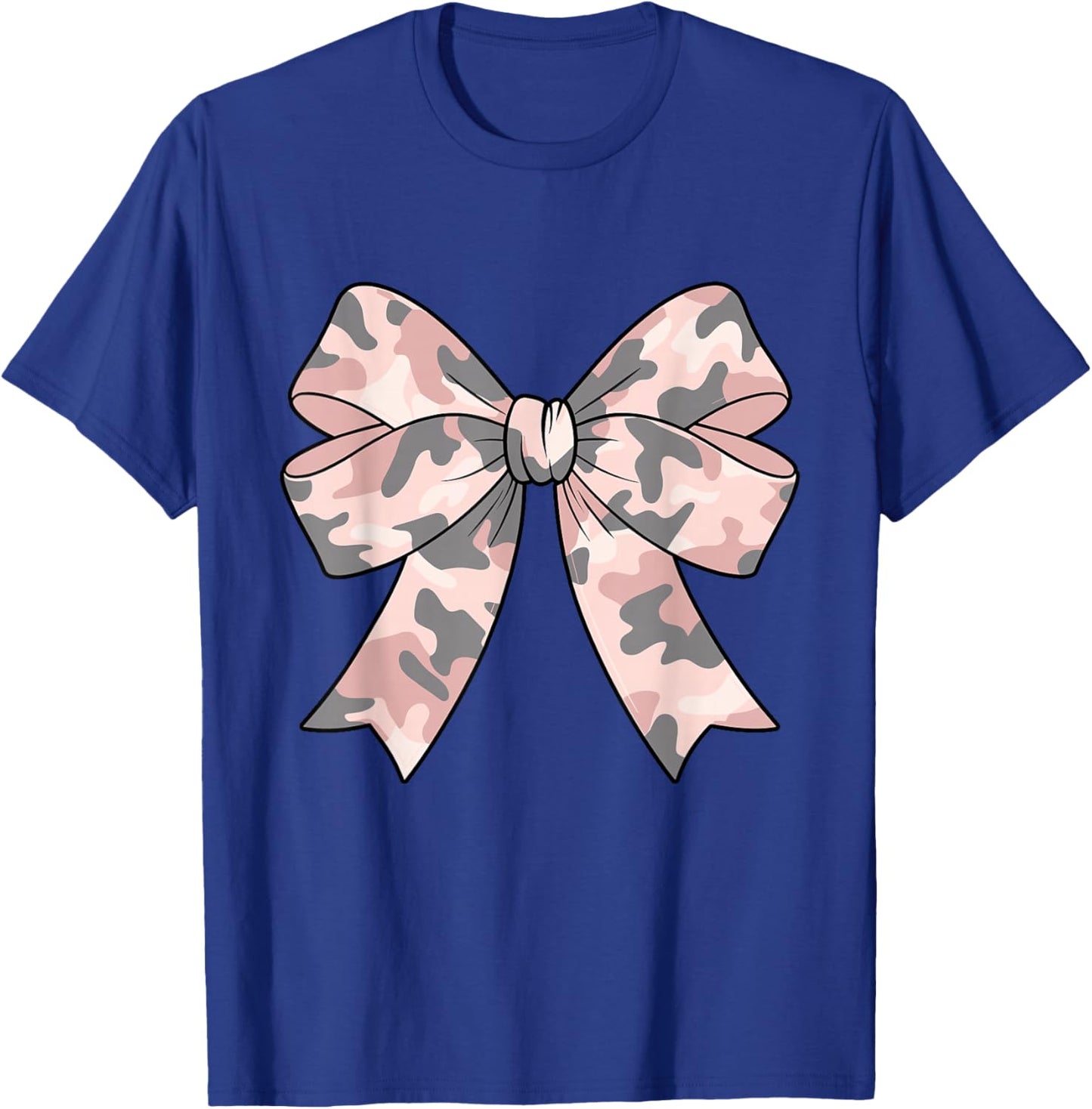 Camouflage Old Camo Bow Camo Coquette Bow Hunting Women Girl T-Shirt - T-Shirt | Royal