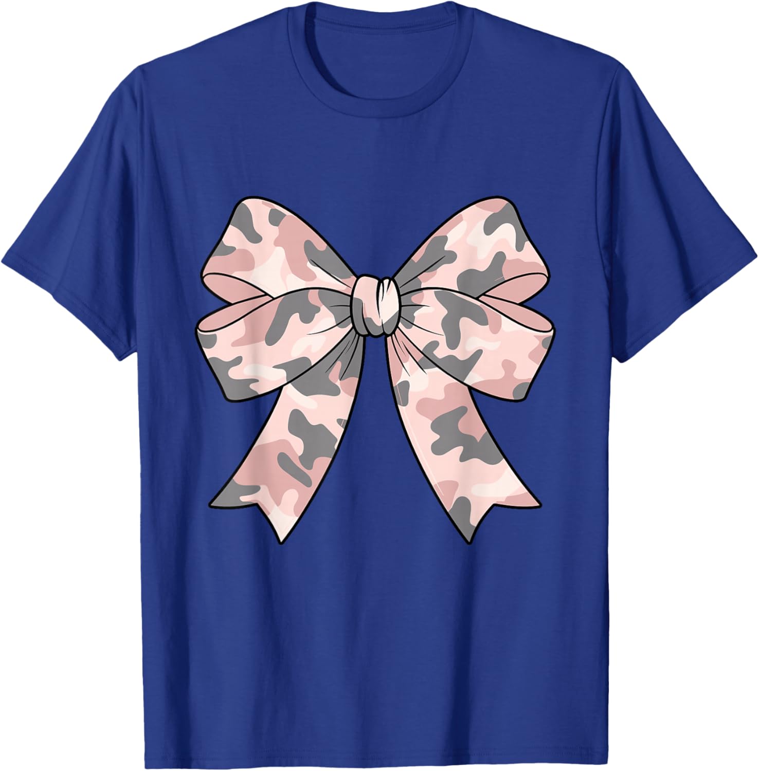Camouflage Old Camo Bow Camo Coquette Bow Hunting Women Girl T-Shirt - T-Shirt | Royal