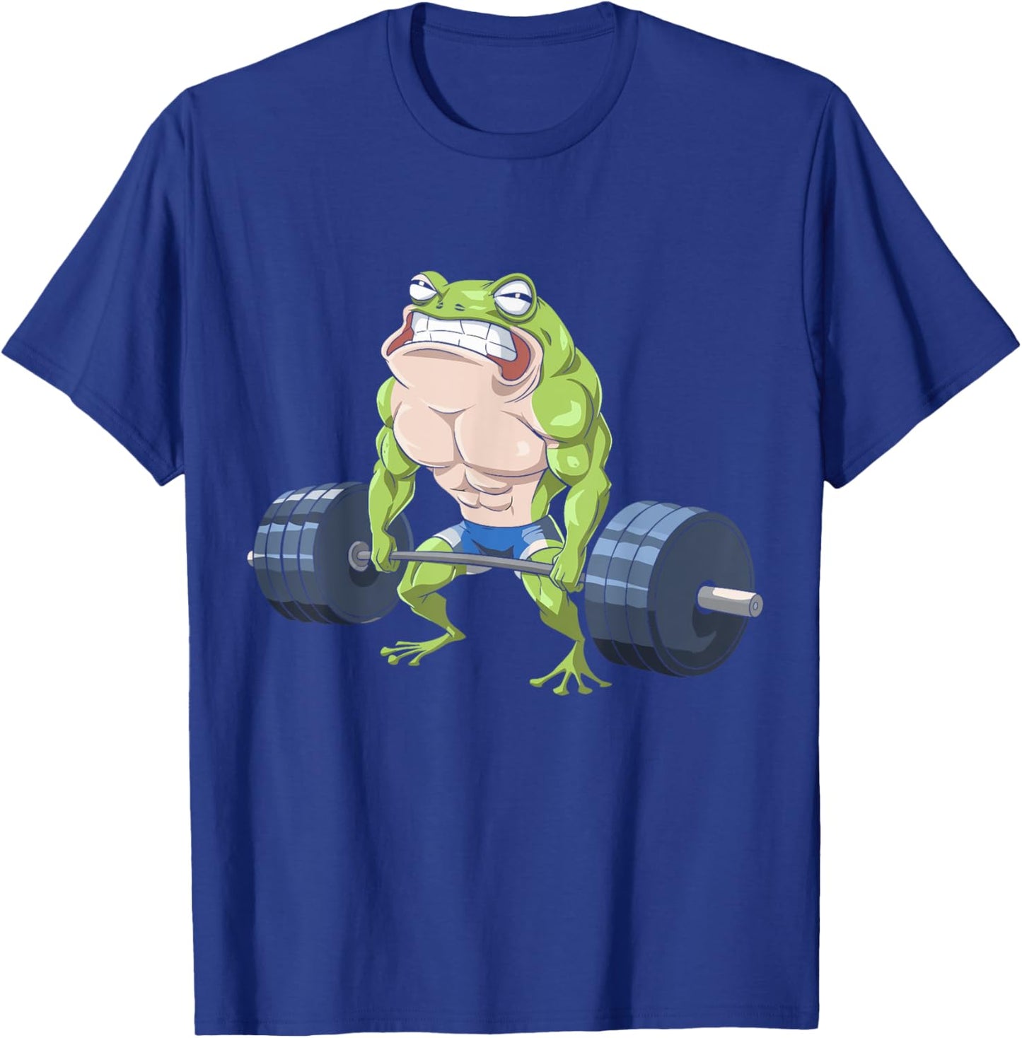 Funny Frog Weightlifting Deadlift Fitness Gym Barbell Humor T-Shirt - T-Shirt | Royal