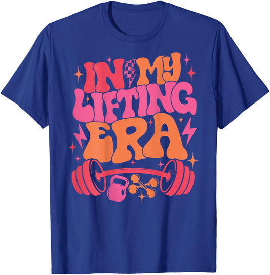 In My Lifting Era Groovy Gym Weight Personal Trainer On Back T-Shirt - T-Shirt | Royal