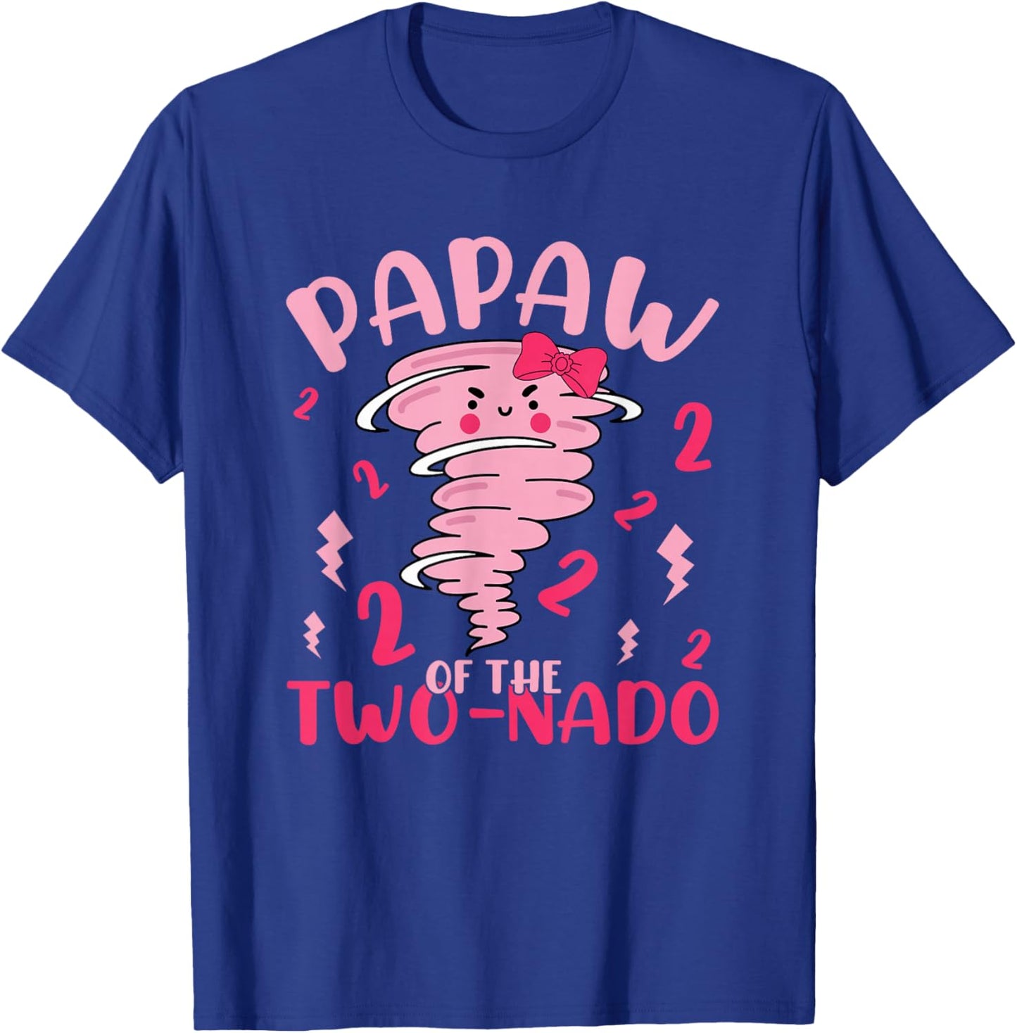 Papaw of The Two-nado Tornado Theme 2nd Birthday Party T-Shirt - T-Shirt | Royal