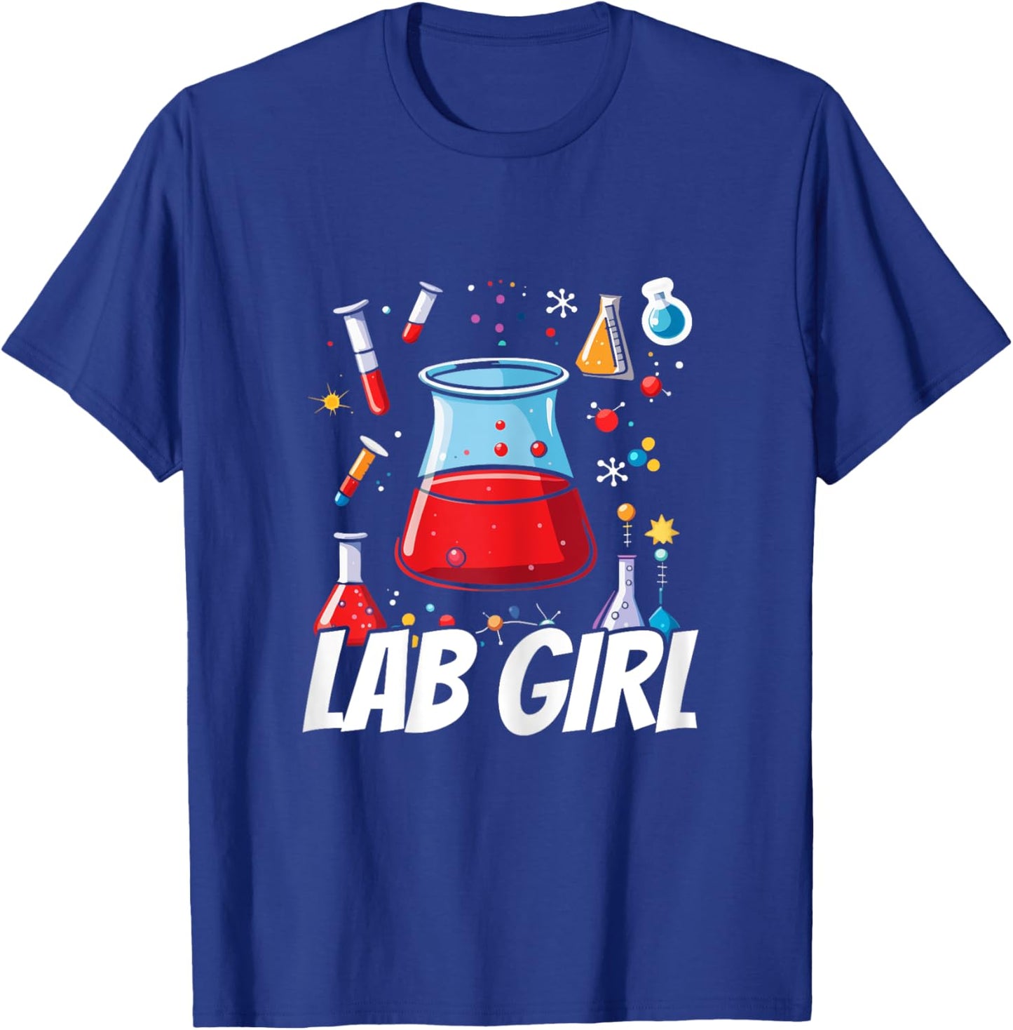 Women's Chemistry Gift Woman Lab Chemistry Science Funny , black T-Shirt - T-Shirt | Royal