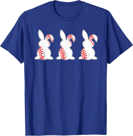 Funny Easter Baseball Bunny Sports Boys Kids Toddler Youth T-Shirt - T-Shirt | Royal
