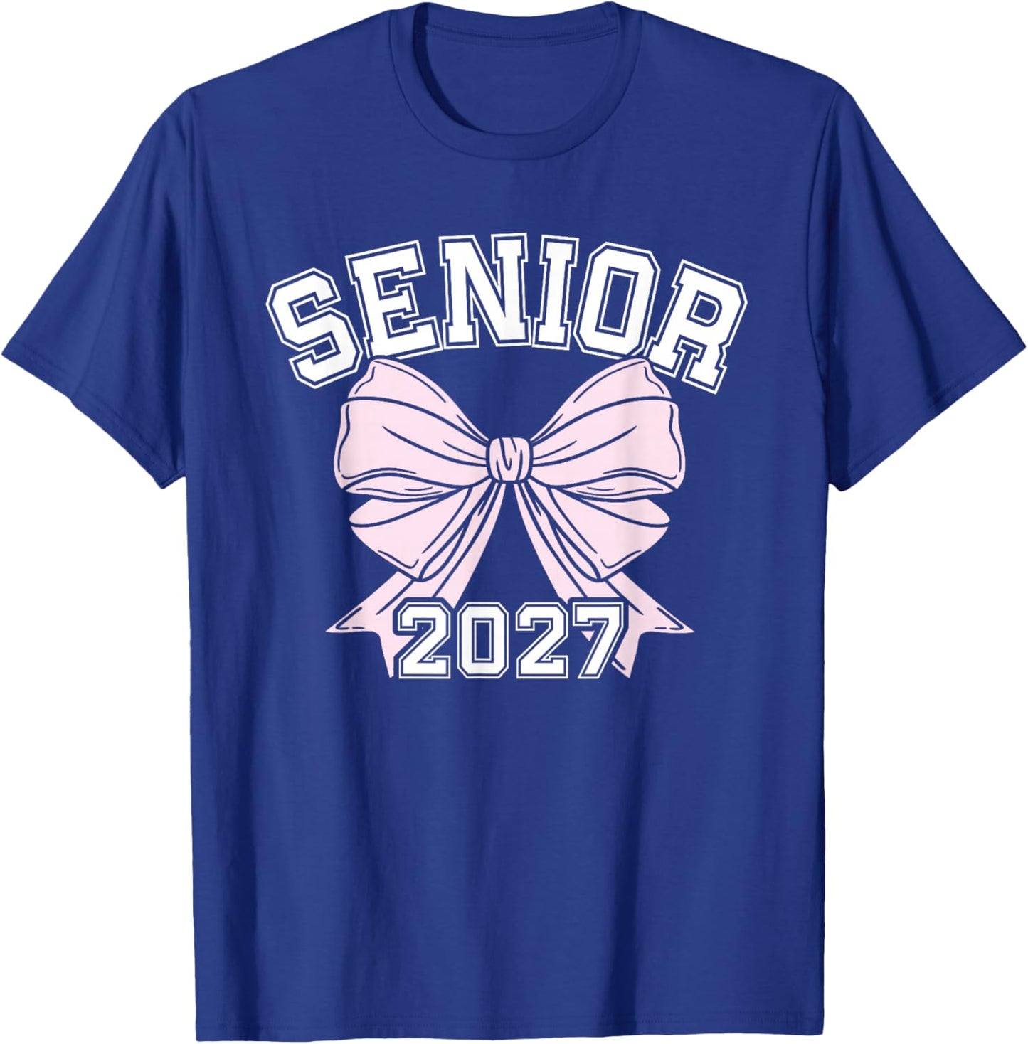 Class Of 2027 Senior Coquette Bow Aesthetic T-Shirt - T-Shirt | Royal