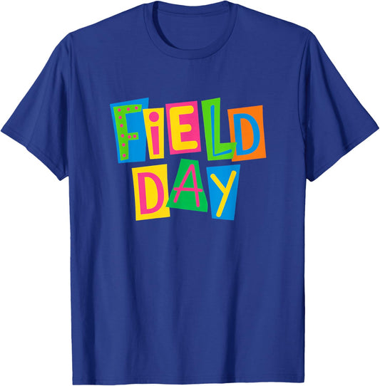 Field Day Trendy Ransom Letters - Random Cute Field Day T-Shirt - T-Shirt | Royal