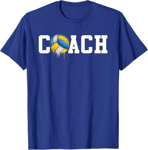 Best Volleyball Coach Funny Trainer Court Volleyball Coach T-Shirt - T-Shirt | Royal