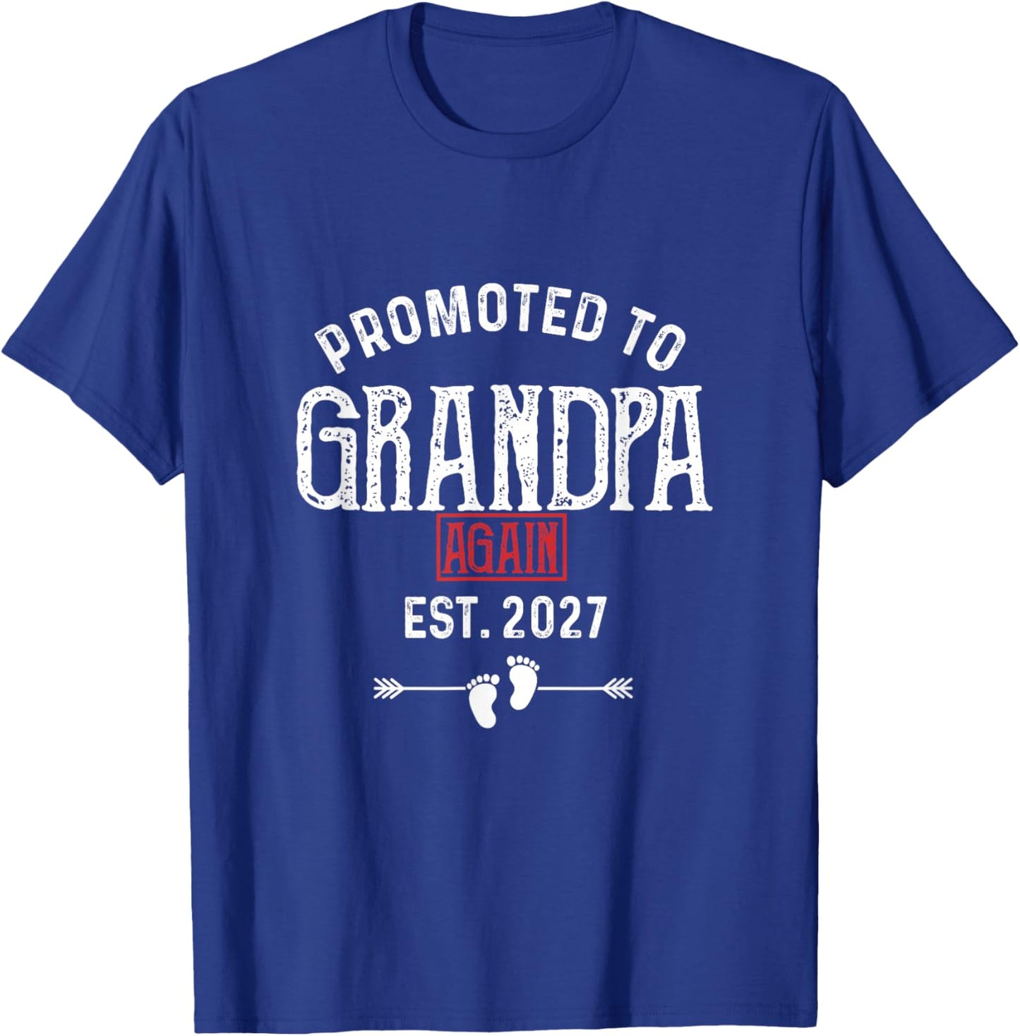 Promoted to Grandpa Again 2027 T-Shirt - T-Shirt | Royal