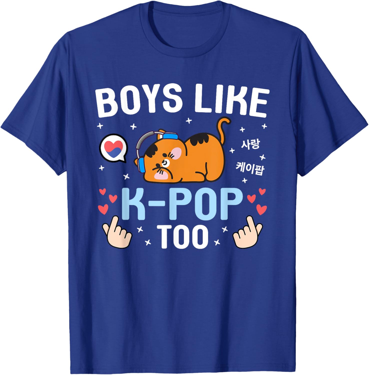 Boys Like K-Pop Too Cute Kawaii Cat Korean Music Kids K-Pop T-Shirt - T-Shirt | Royal