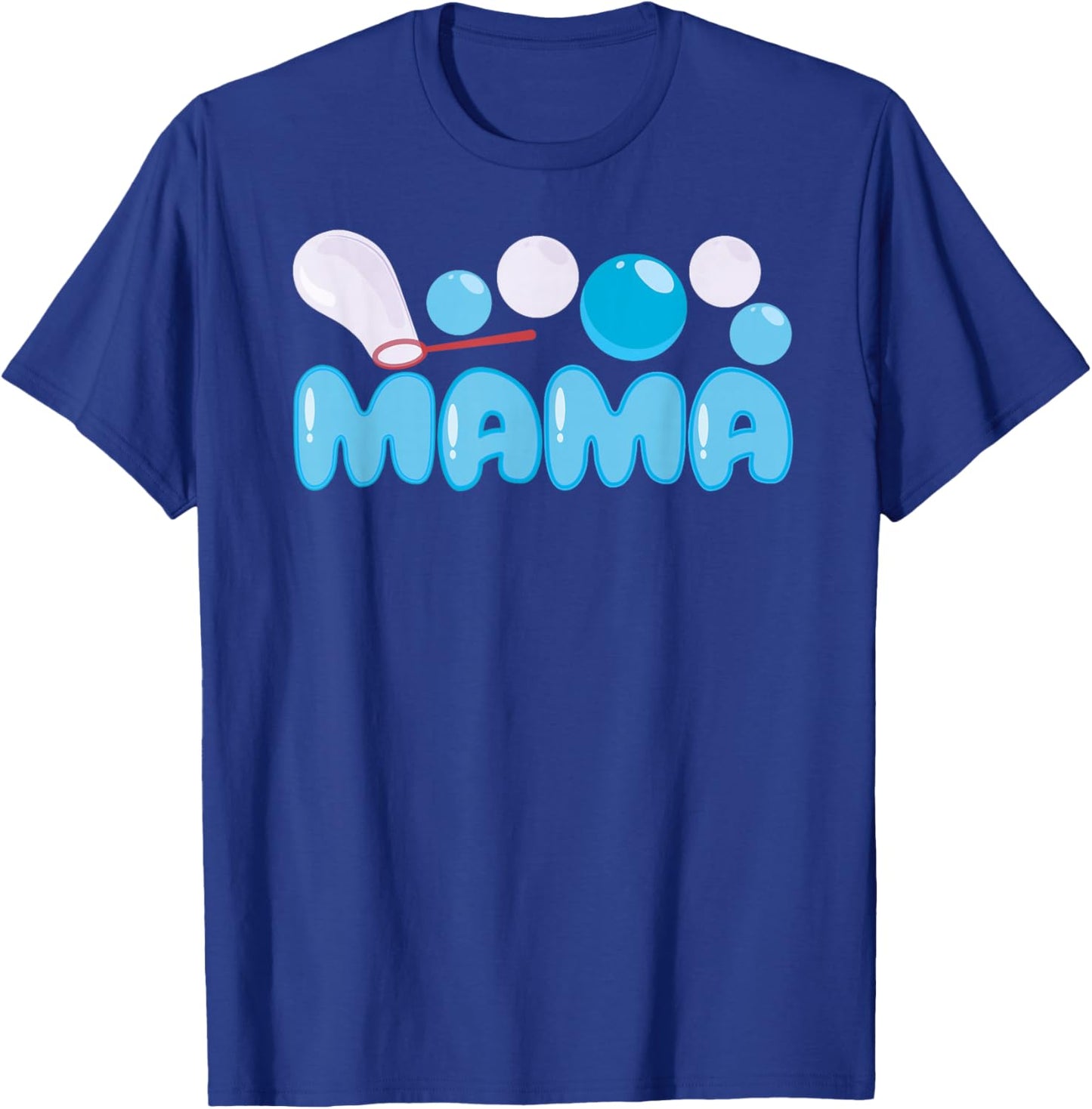Mama Bubble Blue Birthday Party Matching Family T-Shirt - T-Shirt | Royal