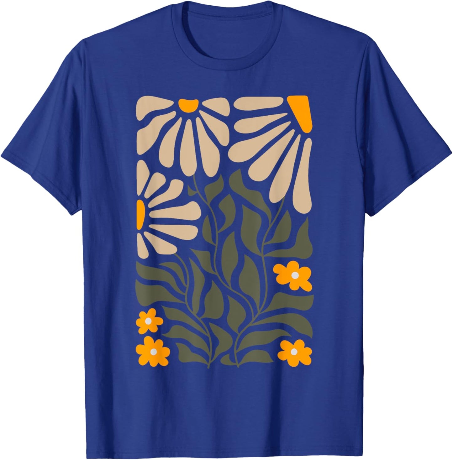 Vintage Matisse Style Wild Flowers T-Shirt - T-Shirt | Royal